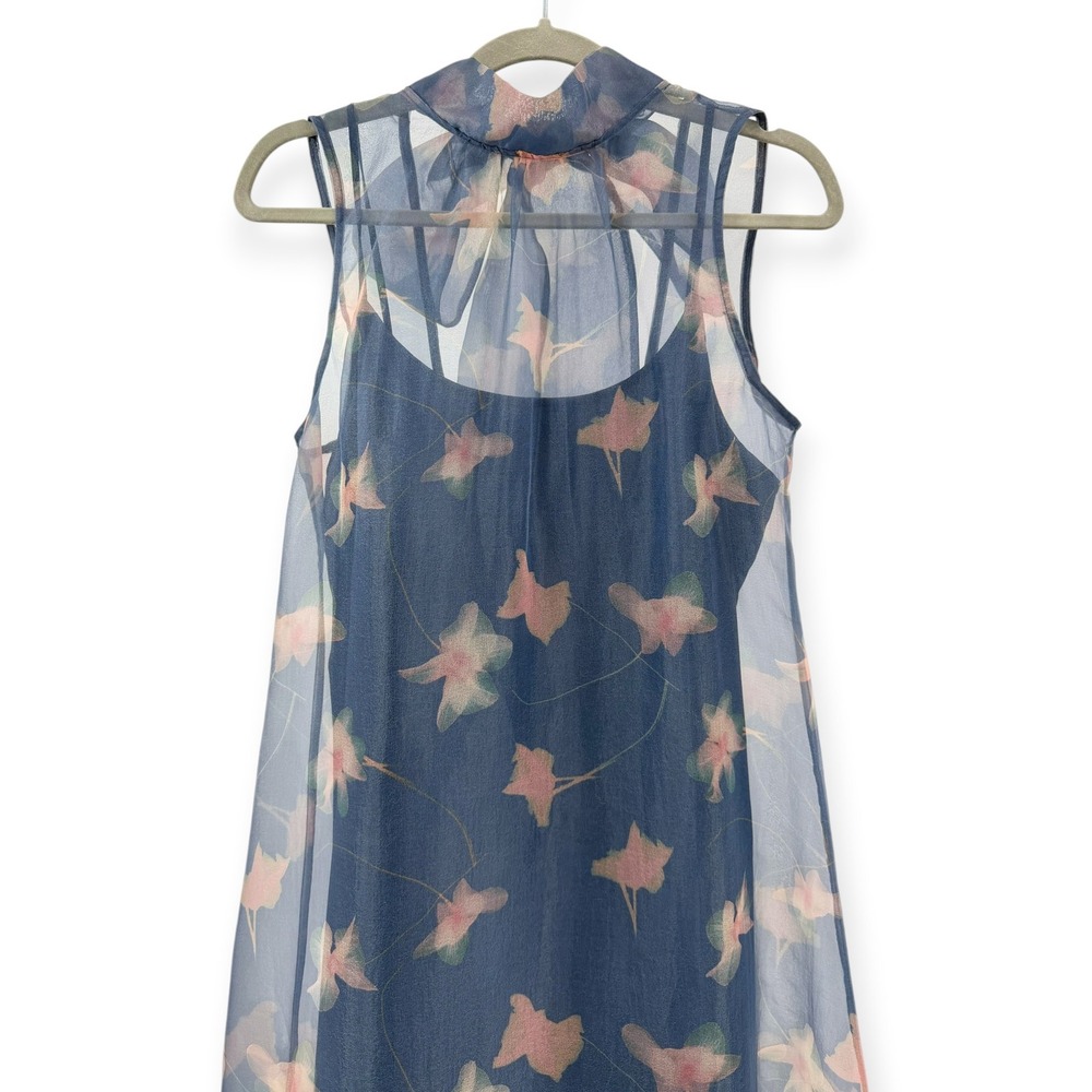NWT CAARA Alette Maxi Halter Dress in Navy Flutter - Size Medium - Picture 7 of 12